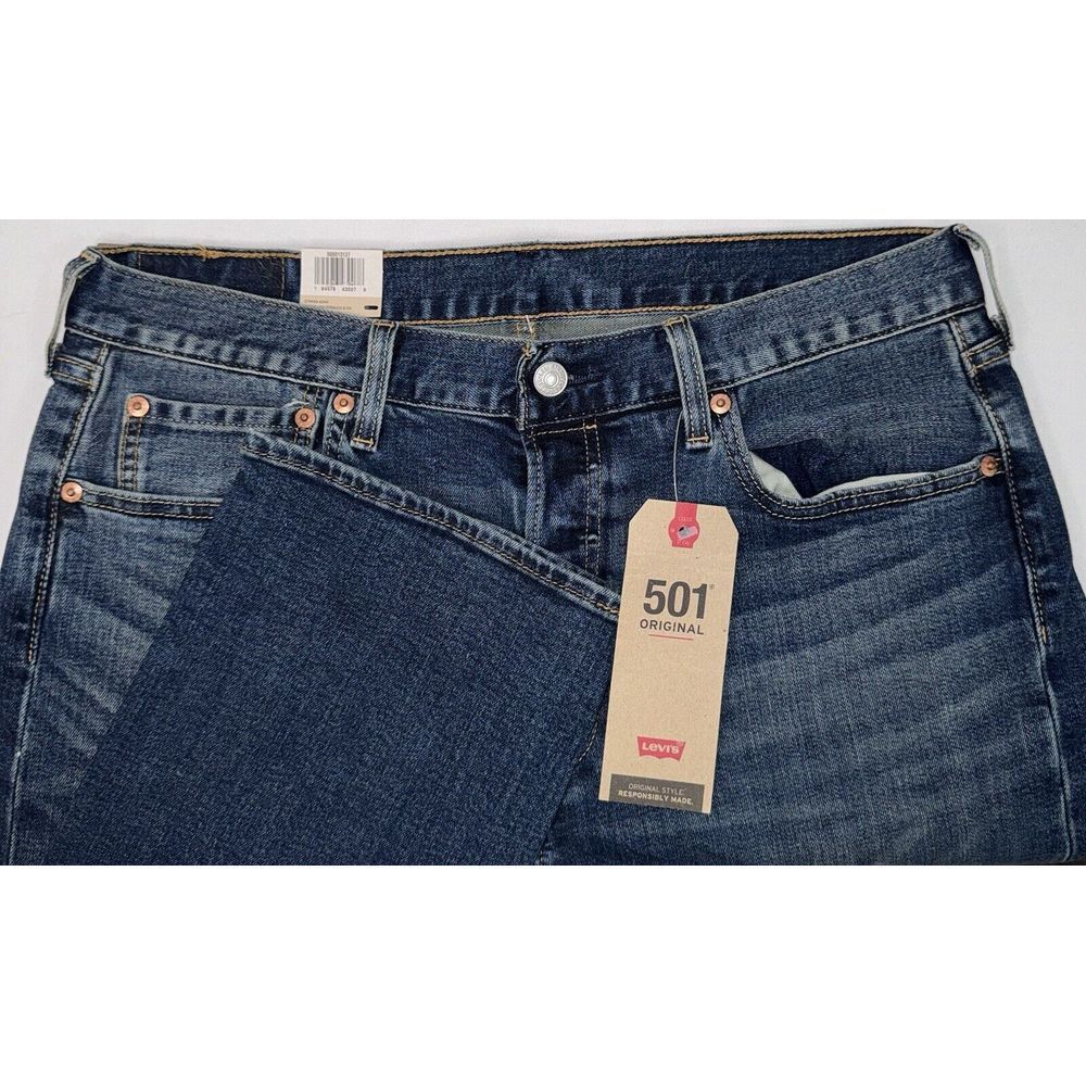 Levi's 501 Original Mens 33x30 Jeans Stretch - Sits at Waist Straight Leg NWT